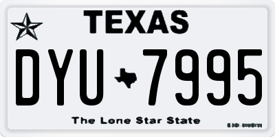 TX license plate DYU7995