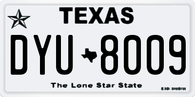 TX license plate DYU8009