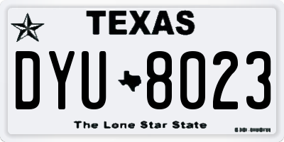 TX license plate DYU8023