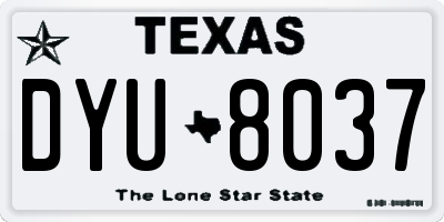 TX license plate DYU8037
