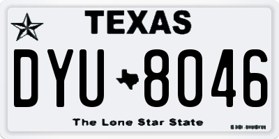 TX license plate DYU8046