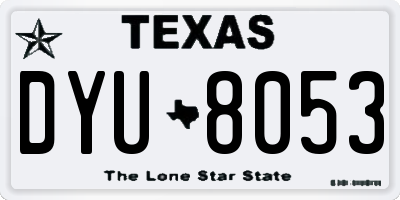 TX license plate DYU8053