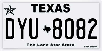 TX license plate DYU8082