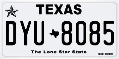 TX license plate DYU8085