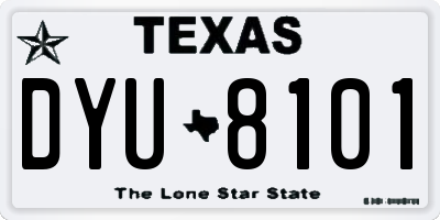 TX license plate DYU8101