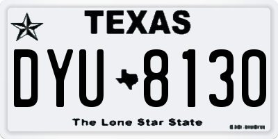 TX license plate DYU8130