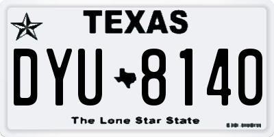 TX license plate DYU8140