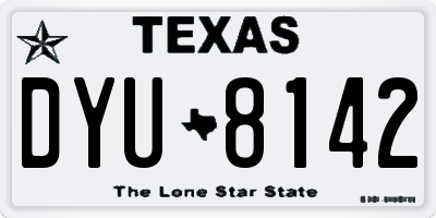 TX license plate DYU8142