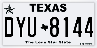 TX license plate DYU8144