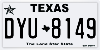 TX license plate DYU8149