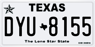 TX license plate DYU8155