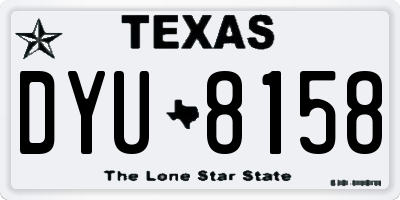 TX license plate DYU8158