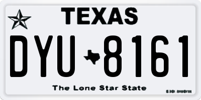 TX license plate DYU8161