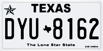 TX license plate DYU8162
