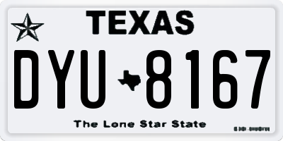 TX license plate DYU8167