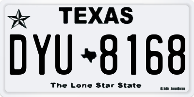 TX license plate DYU8168