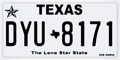 TX license plate DYU8171