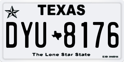 TX license plate DYU8176