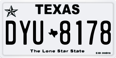 TX license plate DYU8178