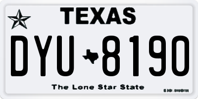 TX license plate DYU8190