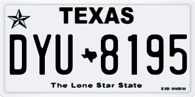 TX license plate DYU8195
