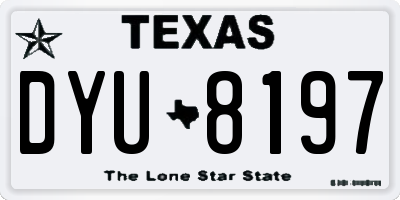 TX license plate DYU8197