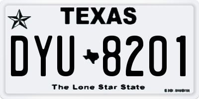 TX license plate DYU8201