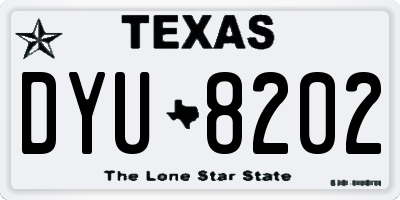 TX license plate DYU8202