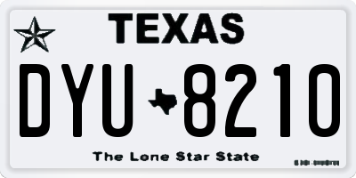 TX license plate DYU8210
