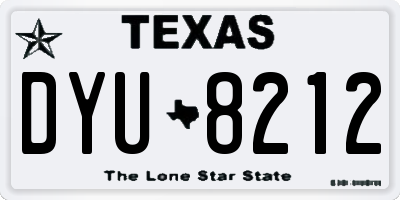 TX license plate DYU8212