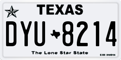 TX license plate DYU8214