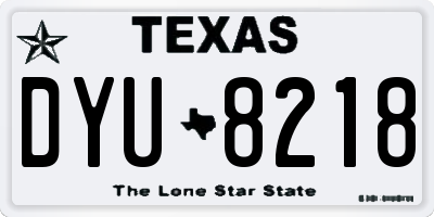 TX license plate DYU8218