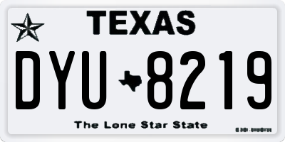 TX license plate DYU8219