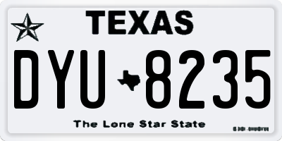 TX license plate DYU8235