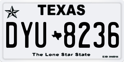 TX license plate DYU8236