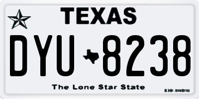 TX license plate DYU8238