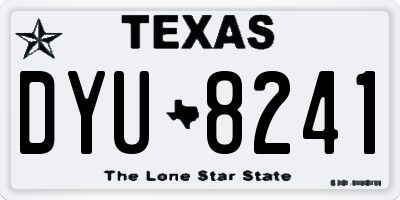 TX license plate DYU8241