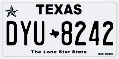 TX license plate DYU8242