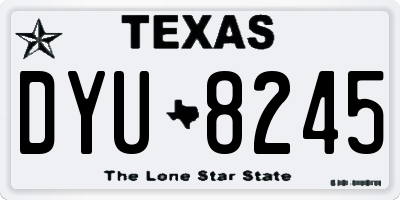 TX license plate DYU8245