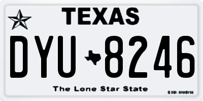 TX license plate DYU8246
