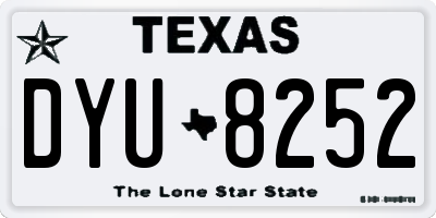TX license plate DYU8252