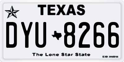 TX license plate DYU8266