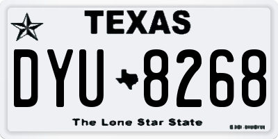 TX license plate DYU8268