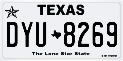 TX license plate DYU8269