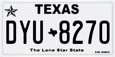 TX license plate DYU8270