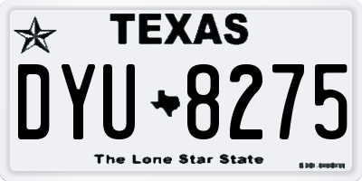 TX license plate DYU8275