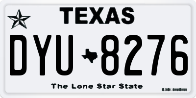 TX license plate DYU8276