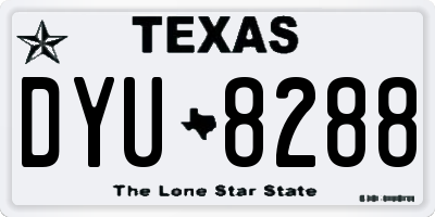 TX license plate DYU8288