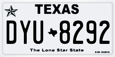TX license plate DYU8292