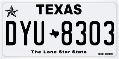 TX license plate DYU8303